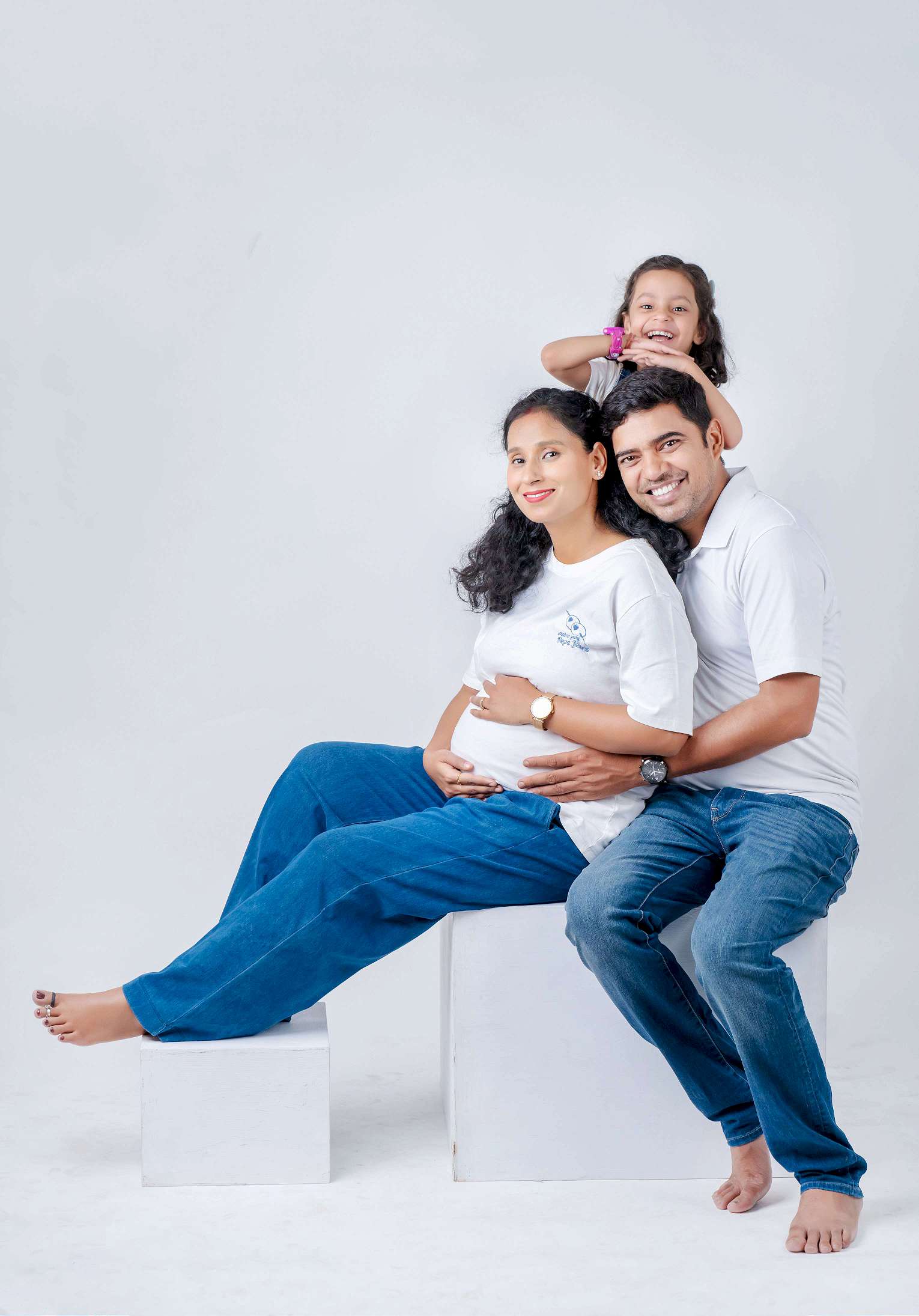 Maternity photographer in Varanasi - studio baby bump photoshoot with daughter